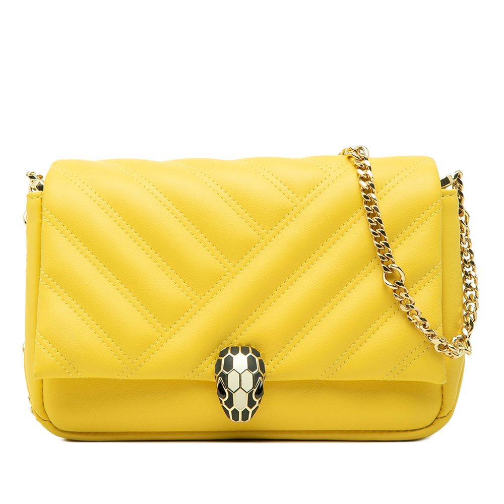 Pre-Loved Bvlgari Leather Serpenti Cabochon Chain Crossbody